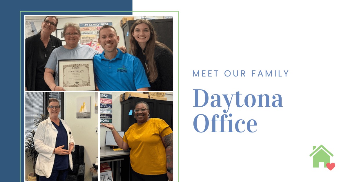 Three images of employees from the Daytona office